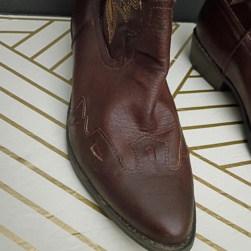 Coconuts by Matisse Dark Brown Embroidered Heeled Boots - Picture 3 of 12